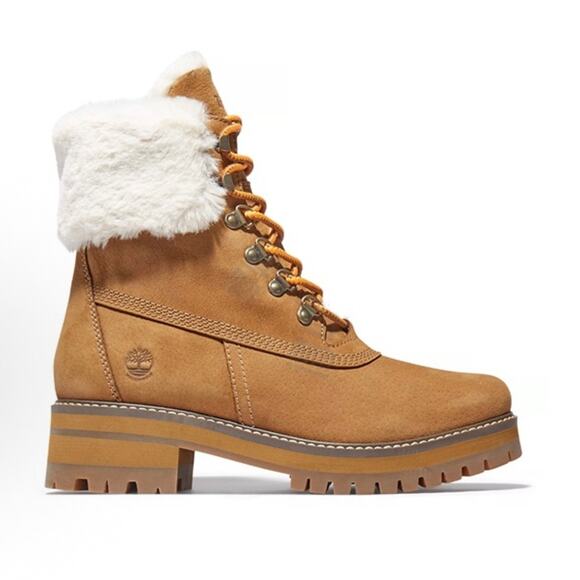 TIMBERLAND Women's 9 COURMAYEUR VALLEY 6IN Faux Fur WP Boot Wheat TB0AJXAX17 - Picture 1 of 7